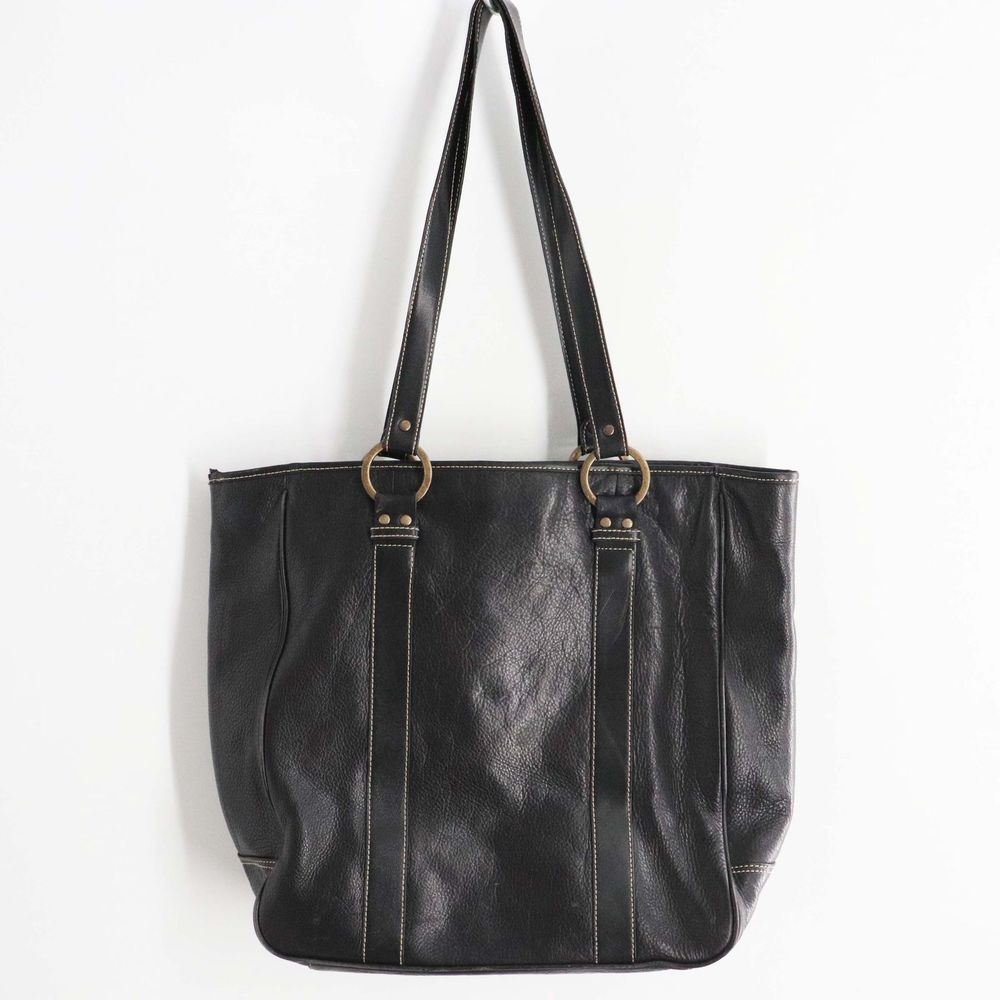 VALERIE STEVENS Black Leather Shoulder Bag